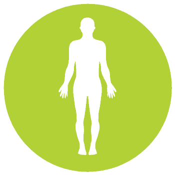 Silhouette of a standing human figure on a green background, evoking the tranquility often found in massage therapies.